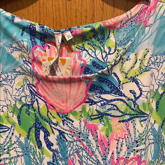 Lulu-B Vibrant Floral Mini Dress - Pink and Blue. - Picture 5 of 5